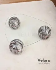 Küre Orta Sehpa - Dune - Üçgen Şeffaf Cam