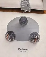 Küre Orta Sehpa - Dune - Yuvarlak Füme Cam
