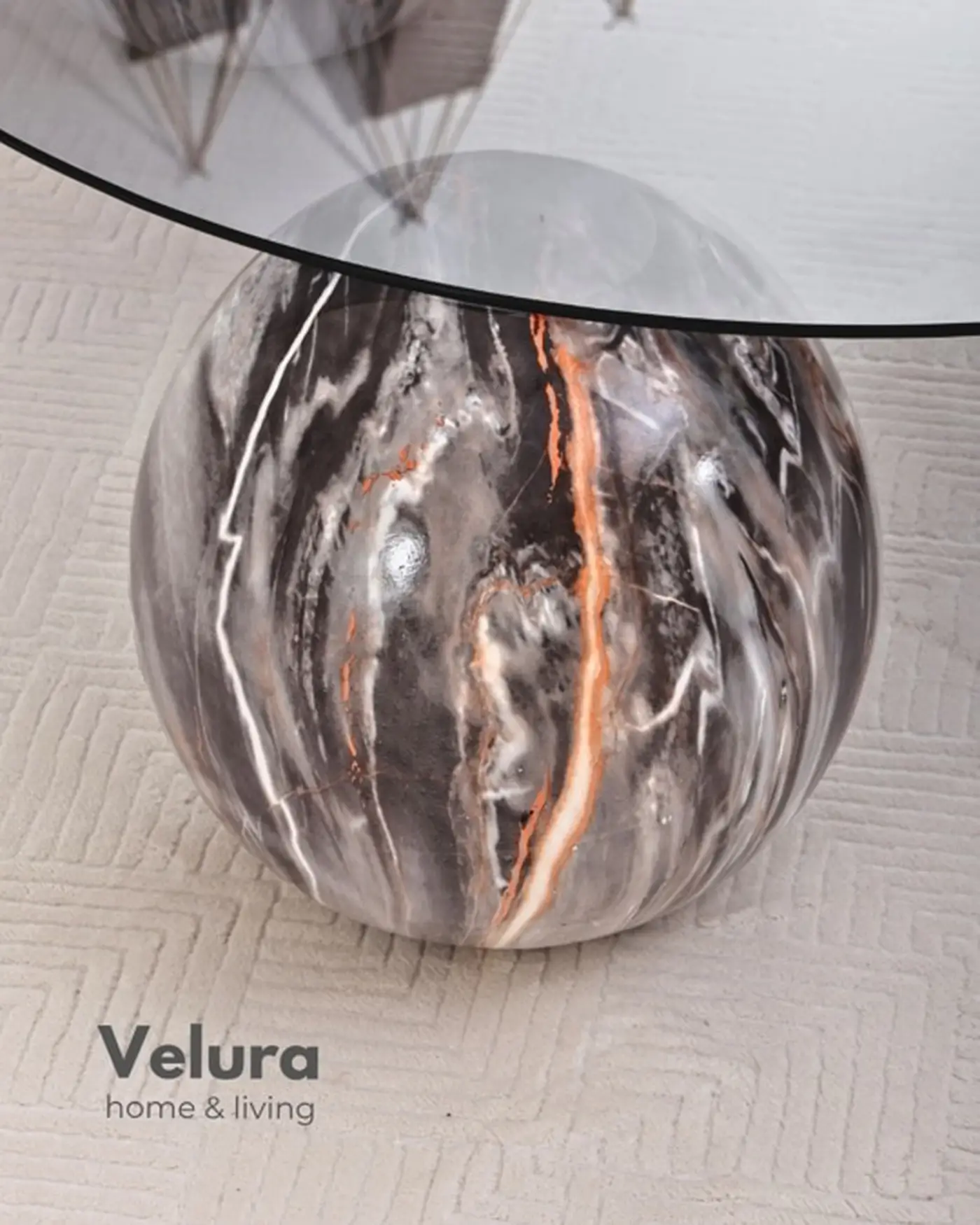 velura home küre orta sehpa füme cam