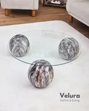 Küre Orta Sehpa - Dune - Yuvarlak Şeffaf Cam