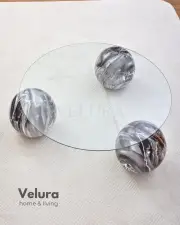 Küre Orta Sehpa - Dune - Yuvarlak Şeffaf Cam