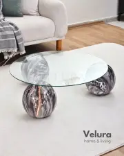 Küre Orta Sehpa - Dune - Yuvarlak Şeffaf Cam