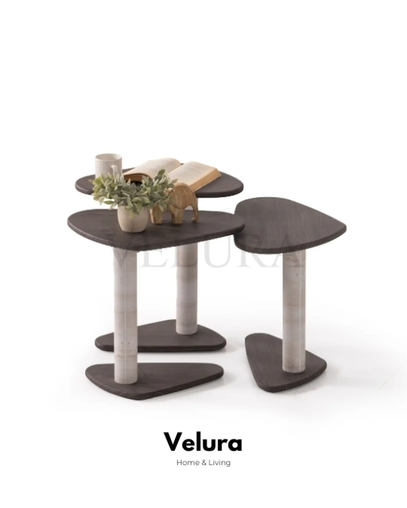 Enna Plus Yan Sehpa - Modern Krem ve Ceviz Tasarım Enna Plus Yan Sehpa krem ve ceviz modern tasarım