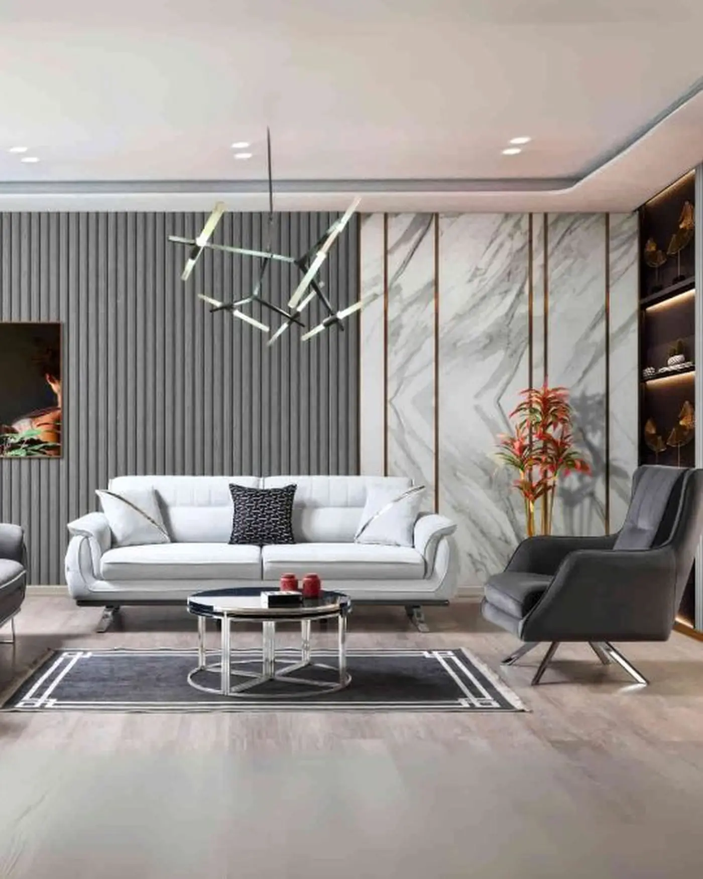 Florya Koltuk – Modern çizgili, 1. sınıf kumaşlı, ahşap ayaklı konforlu koltuk modeli
