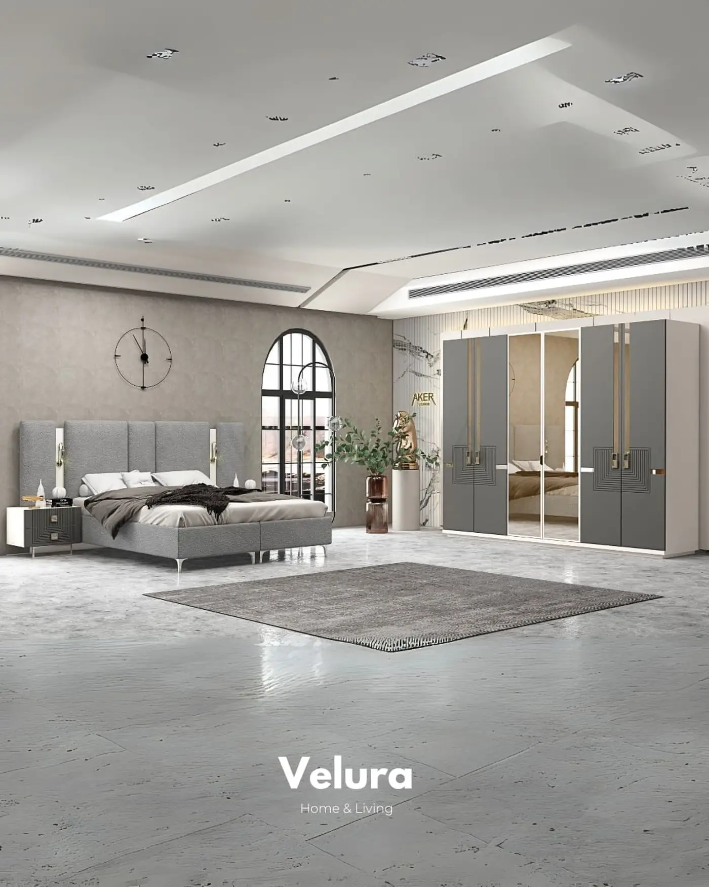 Aynalı kapaklı modern dolap