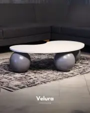 Gri Top Sehpa - Beyaz Fasülye Mdf Gri Top Sehpa - Beyaz Fasülye Mdf
