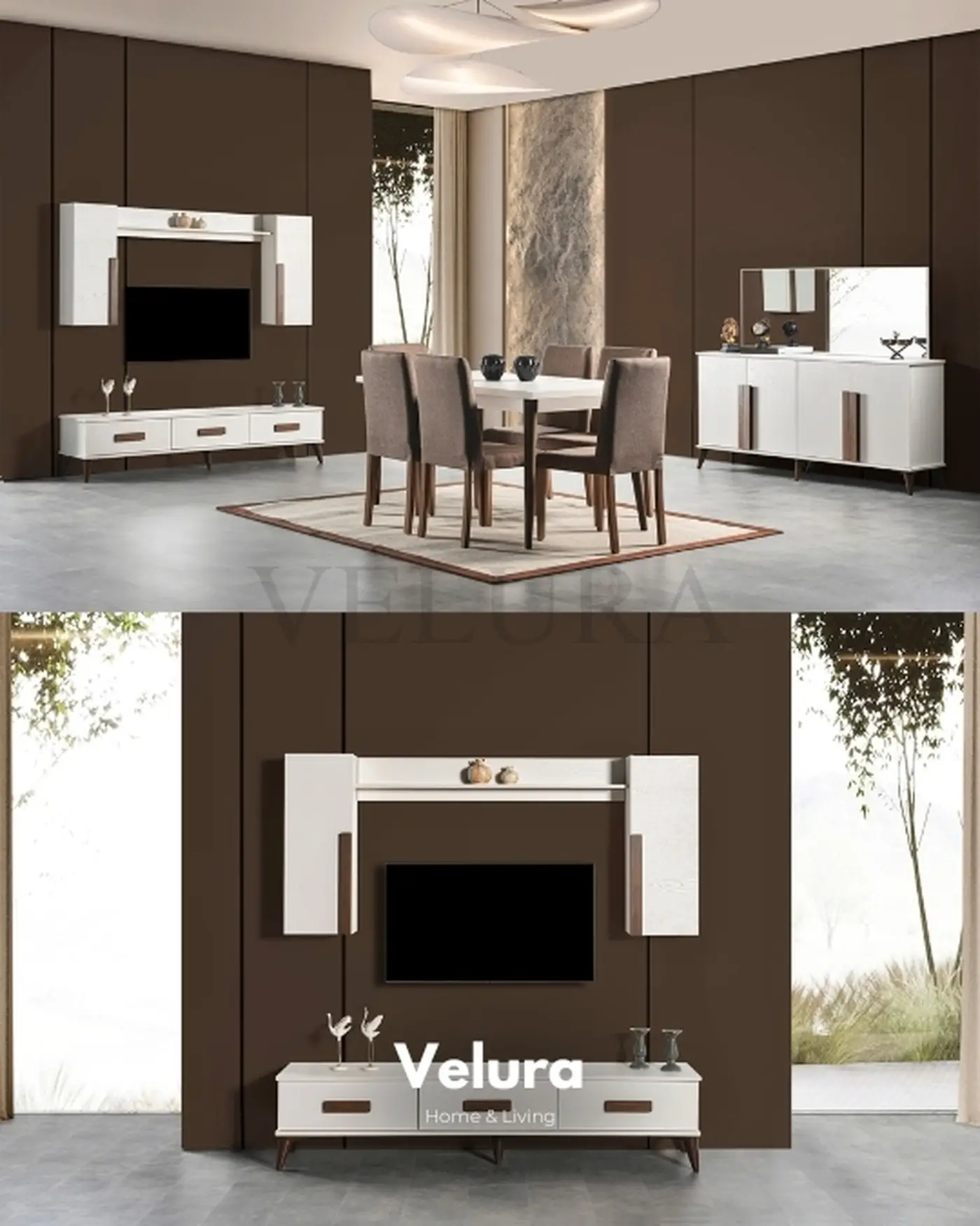 Valens Düğün Paketi | Modern Tasarımlı Bukle Kumaş Koltuk & MDF Mobilya Valens Düğün Paketi koltuk, yatak ve yemek odası mobilyaları | Velura Home