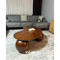 Lüks Koyu Ceviz MDF Orta Sehpa Küre Orta Sehpa Koyu Ceviz Top Fasulye Ceviz MDF
