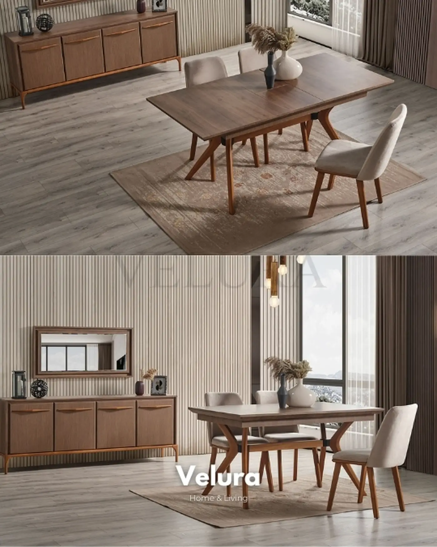 Açılabilir Masa ve Modern Konsol Tasarımı Velura Home modern yemek odası takımı