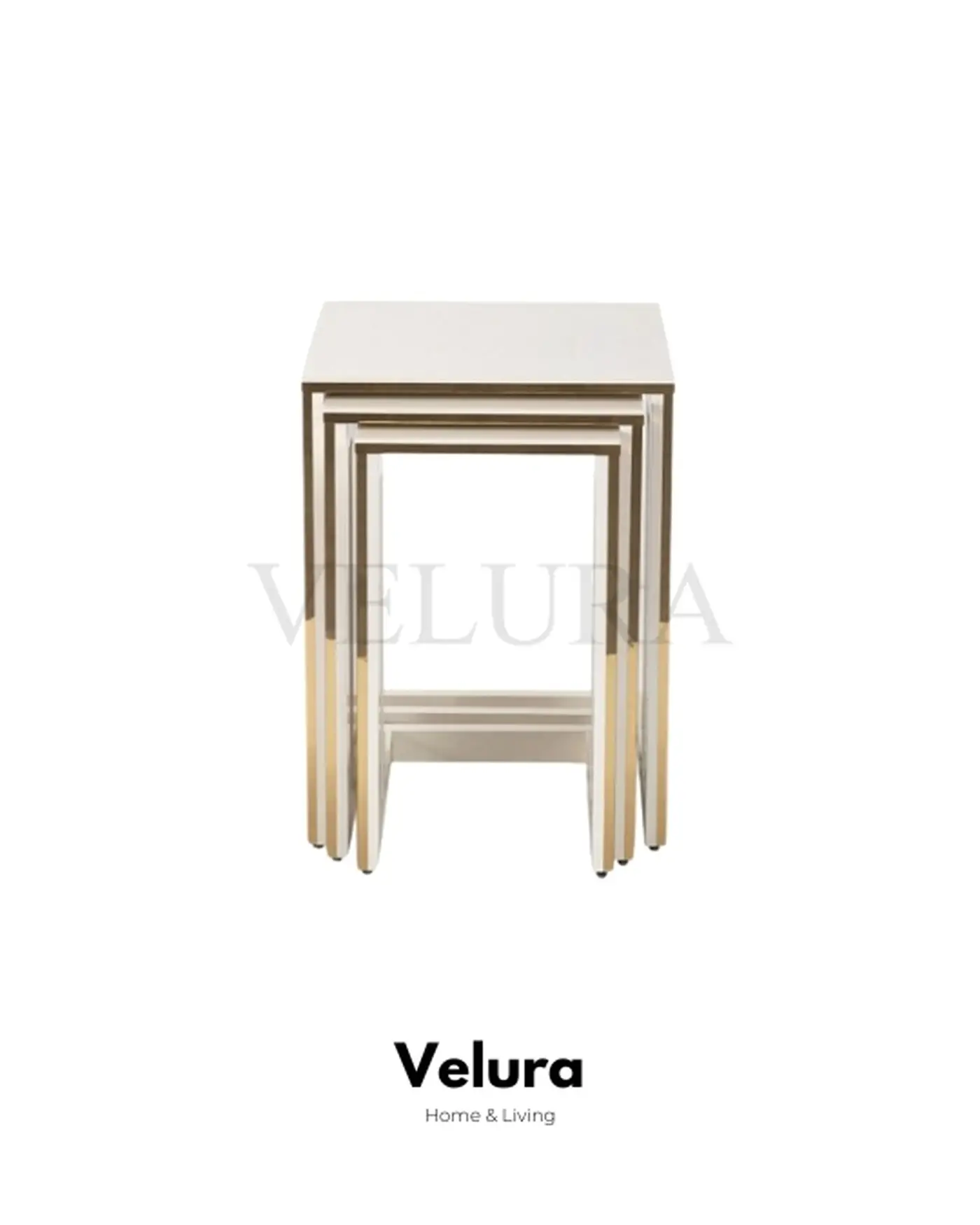 CO4 Metalik Ekru Gold Yan Sehpa Modeli