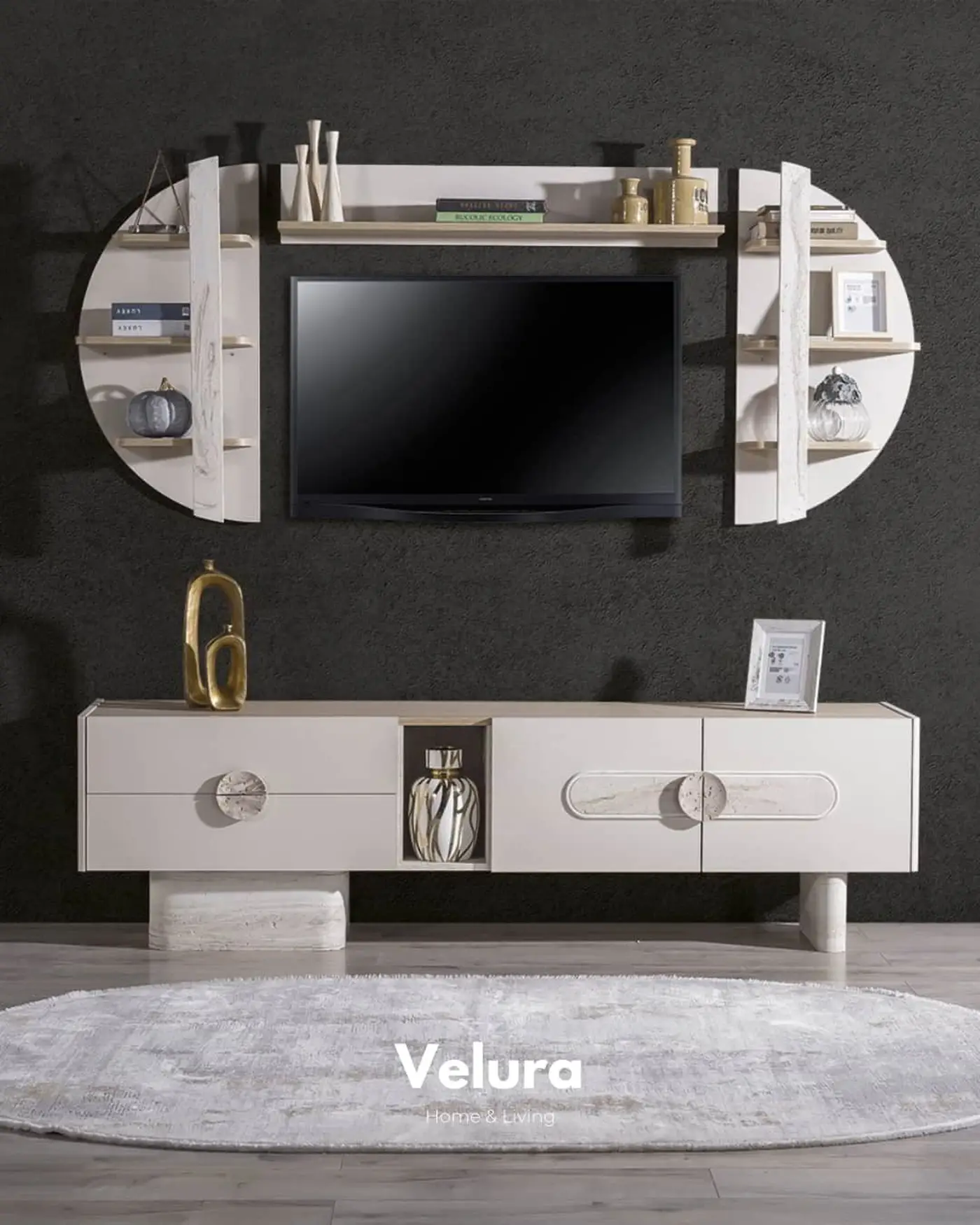 Moon Yemek Takımı kırık beyaz modern tasarım
