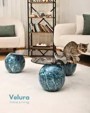 Küre Orta Sehpa - Ocean - Fasulye - Füme Cam