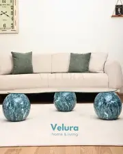 Küre Orta Sehpa - Ocean - Fasulye - Şeffaf Cam