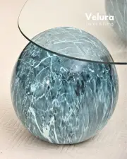 Küre Orta Sehpa - Ocean - Üçgen - Şeffaf Cam