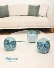 Küre Orta Sehpa - Ocean - Üçgen - Şeffaf Cam