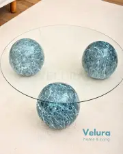 Küre Orta Sehpa - Ocean - Yuvarlak - Şeffaf Cam
