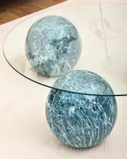 Küre Orta Sehpa - Ocean - Yuvarlak - Şeffaf Cam
