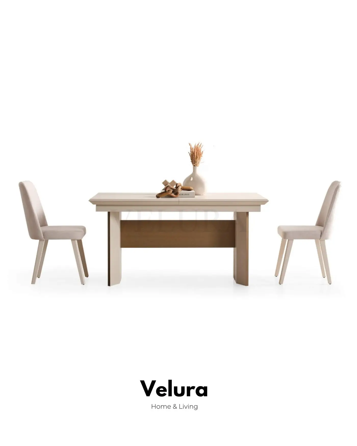 Rota Yemek Masası - Krem Renkli, Açılabilir 4-6 Kişilik Modern Masa
