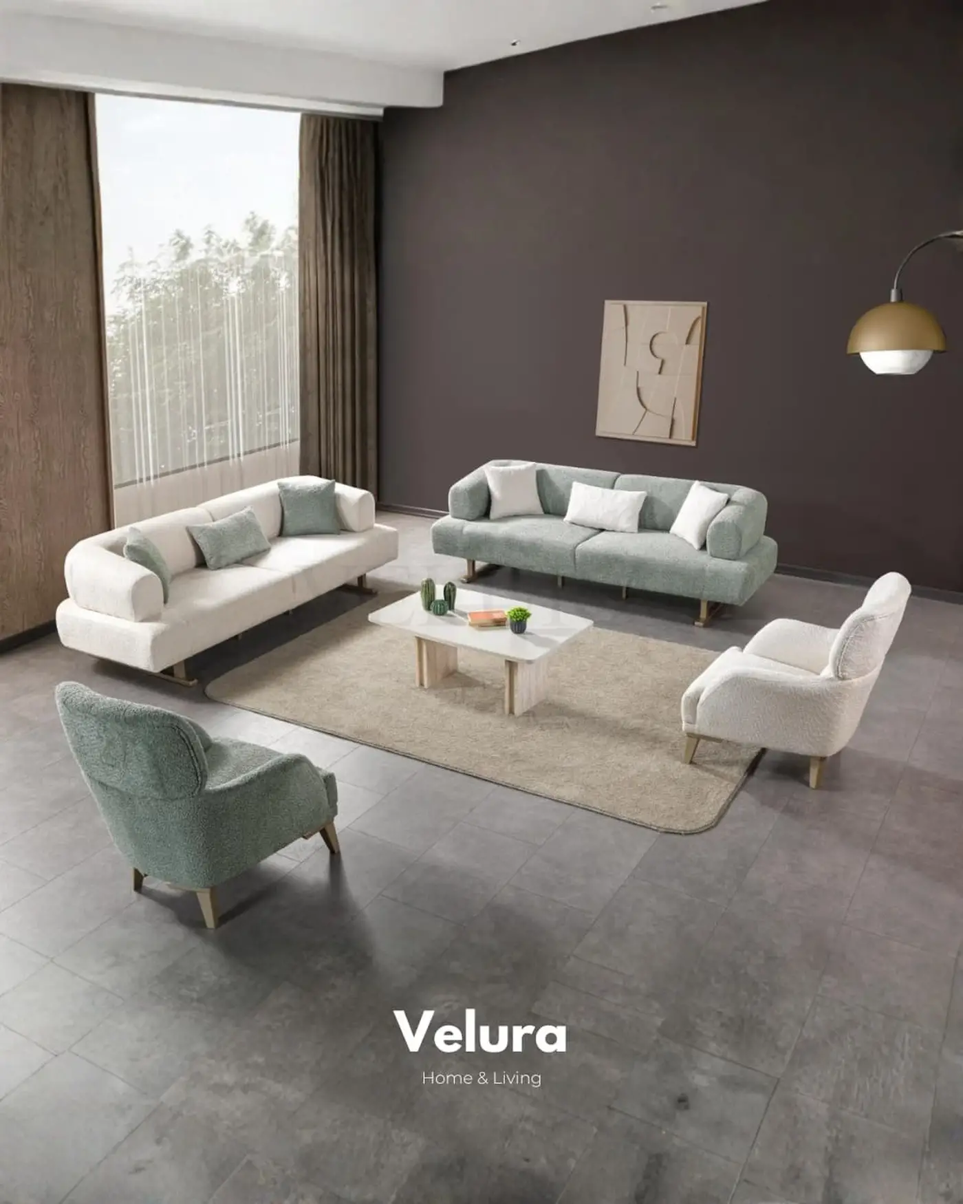 Sahra Koltuk Takımı — Yerden Yüksek, Mekanizmalı Sırt–Kol, Gold Ayak
