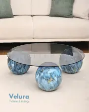 Küre Orta Sehpa - Sky - Füme Yuvarlak Cam