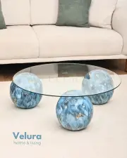 Küre Orta Sehpa - Sky - Şeffaf Yuvarlak Cam