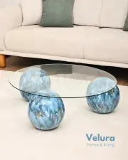 Küre Orta Sehpa - Sky - Şeffaf Yuvarlak Cam