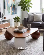 Küre Orta Sehpa - 2 Ceviz Top & 1 Beyaz Zar - Üçgen - Ceviz Mdf Küre Orta Sehpa - 2 Ceviz Top & 1 Beyaz Zar - Üçgen - Ceviz Mdf