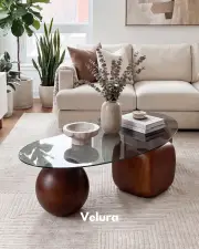 Zaro Düz Ceviz Sehpa - Füme Cam Zaro Düz Ceviz Sehpa - Füme Cam