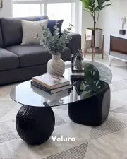 Zaro Desenli Siyah Sehpa - Füme Cam Zaro Desenli Siyah Sehpa - Füme Cam
