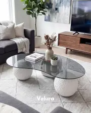 Zaro Sehpa - Beyaz Ayak - Füme Cam Zaro Sehpa - Beyaz Ayak - Füme Cam