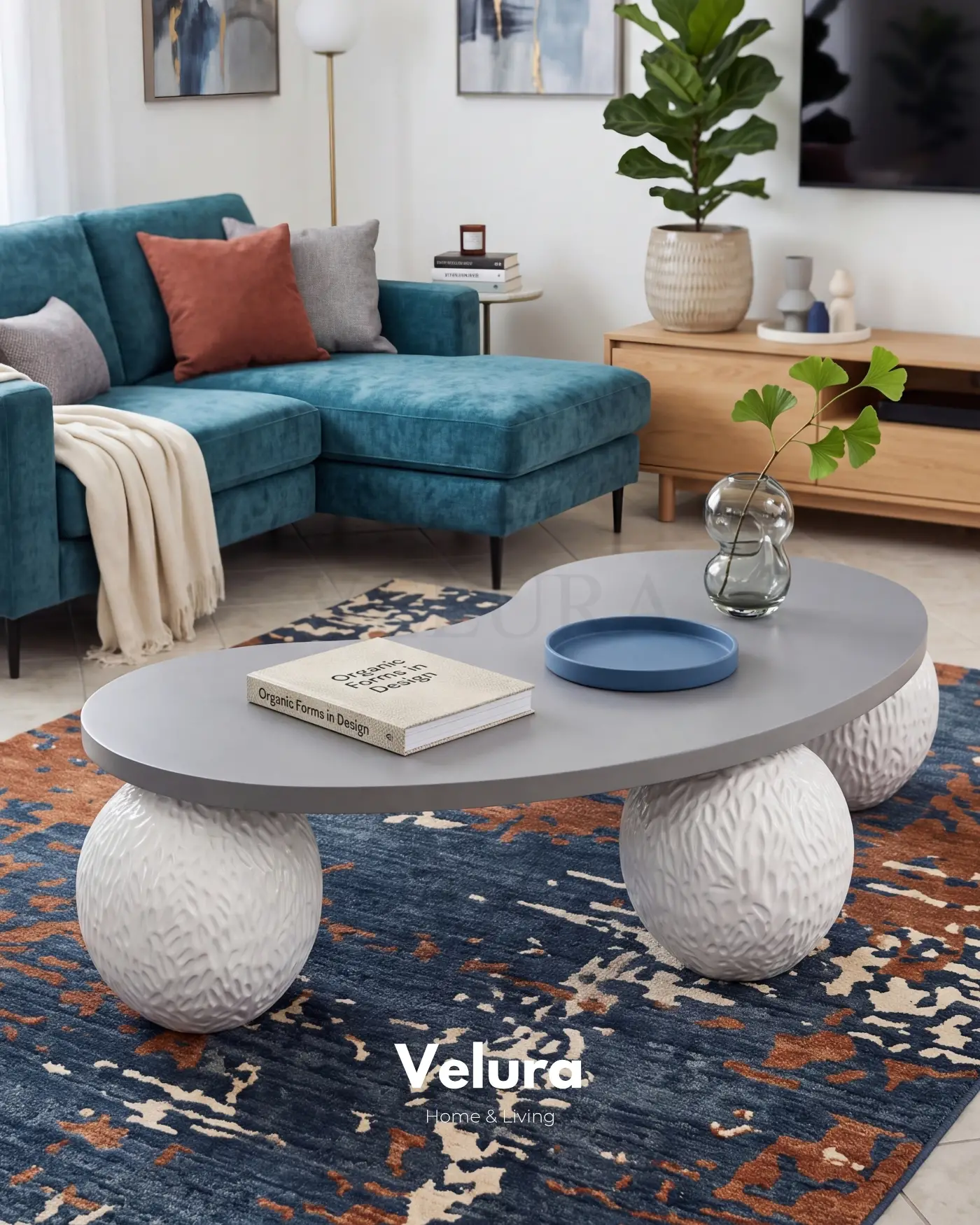 Desenli Beyaz Sehpa Antrasit Fasülye MDF Desenli Beyaz Sehpa Antrasit Fasülye MDF Üst Tablası
