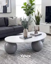 Gri Top Sehpa - Beyaz Fasülye Mdf Gri Top Sehpa - Beyaz Fasülye Mdf