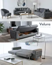 Nola Yataklı Bazalı Gri Koltuk Takımı Nola Yataklı Bazalı Gri Koltuk Takımı