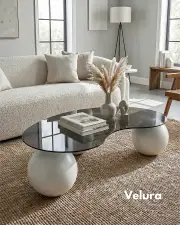 Küre Orta Sehpa - Beyaz- Füme Cam Küre Orta Sehpa - Beyaz- Füme Cam