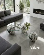 Küre Orta Sehpa - Diana Mermer Top - Fasulye - Şeffaf Cam Küre Orta Sehpa - Diana Mermer Top - Fasulye - Şeffaf Cam