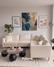 Armin 5 Modül Köşe Takımı - Kadife - Krem