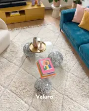 Küre Orta Sehpa - Bianca- Fasulye -  Şeffaf Cam