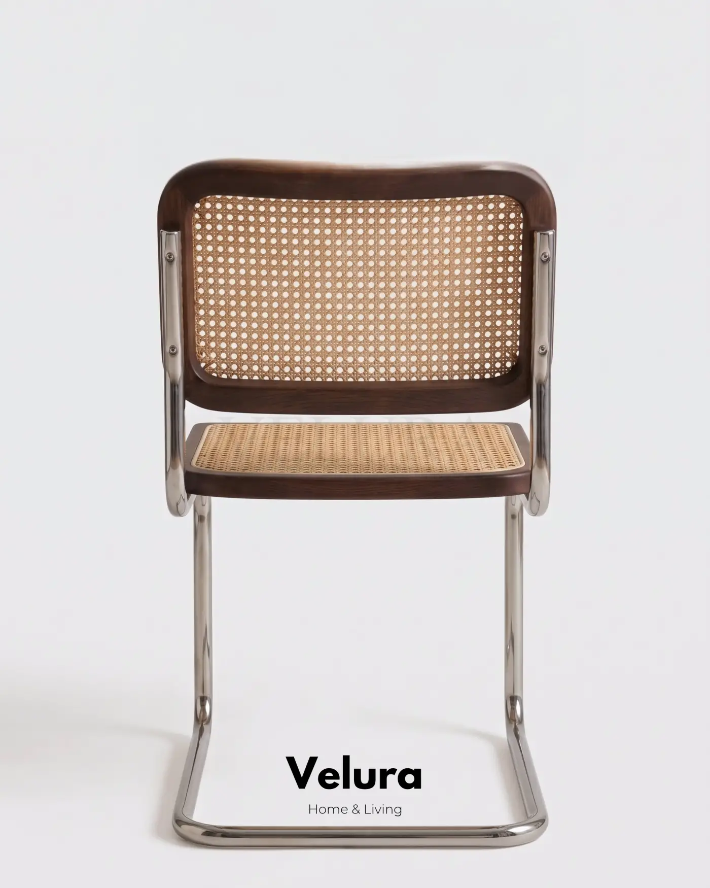 Koyu ceviz renkli Cesca metal iskeletli rattan sandalye