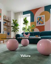 Küre Orta Sehpa - Pembe - Kare - Füme Cam