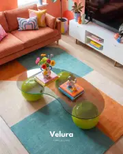 Küre Orta Sehpa - Fıstık Yeşili - Fasulye - Füme Cam