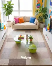 Küre Orta Sehpa - Fıstık Yeşili - Fasulye - Şeffaf Cam