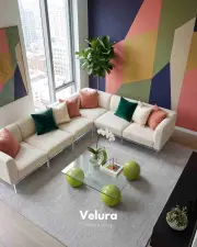 Küre Orta Sehpa - Fıstık Yeşili - Kare - Şeffaf Cam