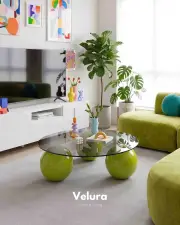 Küre Orta Sehpa - Fıstık Yeşili - Yuvarlak - Füme Cam