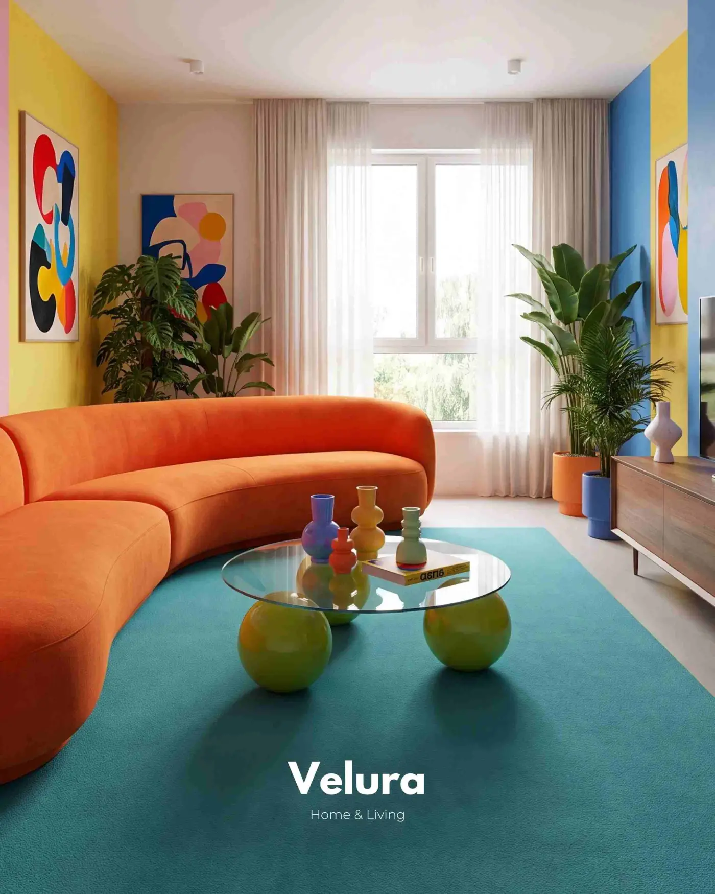 Velura Home fıstık yeşili poliüretan ayaklı cam sehpa