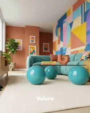 Küre Orta Sehpa - Turkuaz - Üçgen - Şeffaf Cam