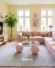 Küre Orta Sehpa - Pembe - Üçgen - Şeffaf Cam