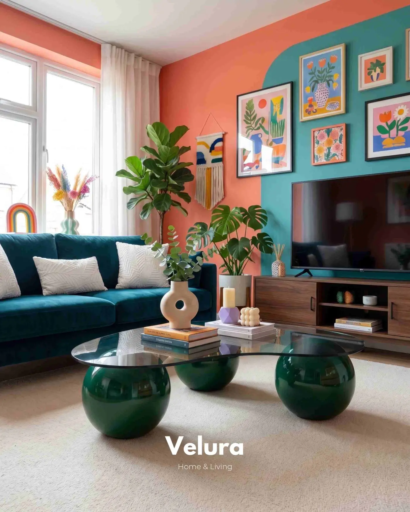 120x70 cm fasulye füme cam tablalı koyu yeşil sehpa