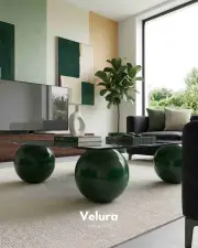 Küre Orta Sehpa - Koyu Yeşil - Kare - Füme Cam
