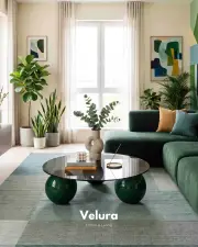 Küre Orta Sehpa - Koyu Yeşil - Yuvarlak - Füme Cam