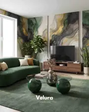 Küre Orta Sehpa - Koyu Yeşil -  Yuvarlak - Şeffaf Cam